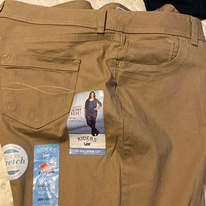 Khaki jeans, size 20W, new with tags, never worn, Lee Riders, mid rise bootcut